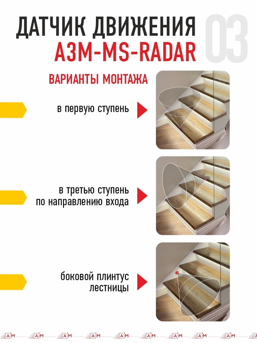 Готовый комплект автоматической RGB-подсветки лестницы с COB-светильниками (15 ступеней, 1м)