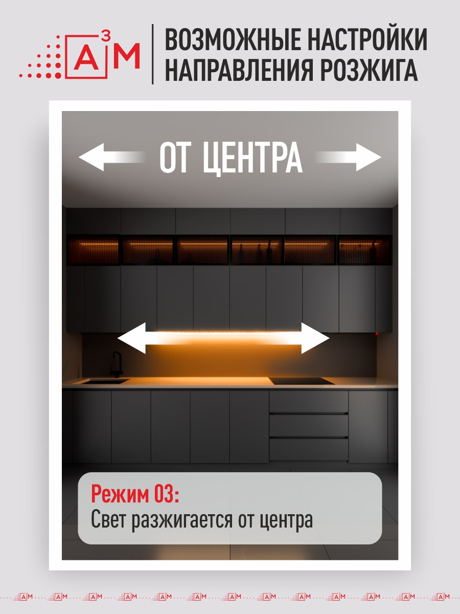 A³M «Жүгіртпе от» ас үйдің жұмыс аймағына арналған ақылды сенсорлық жарығы (5м, жылы жарық 3000K)
