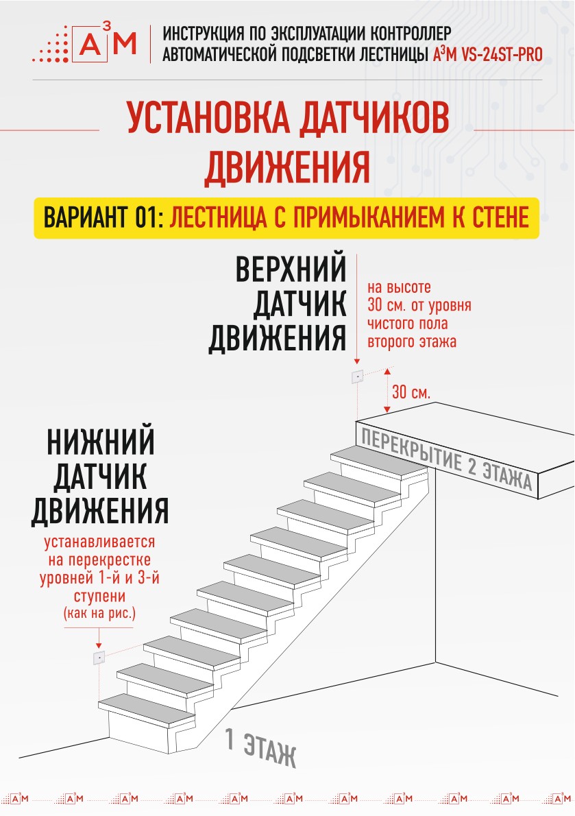 Как правильно расположить датчики движения на контроллере автоматической подсветки лестницы А3М